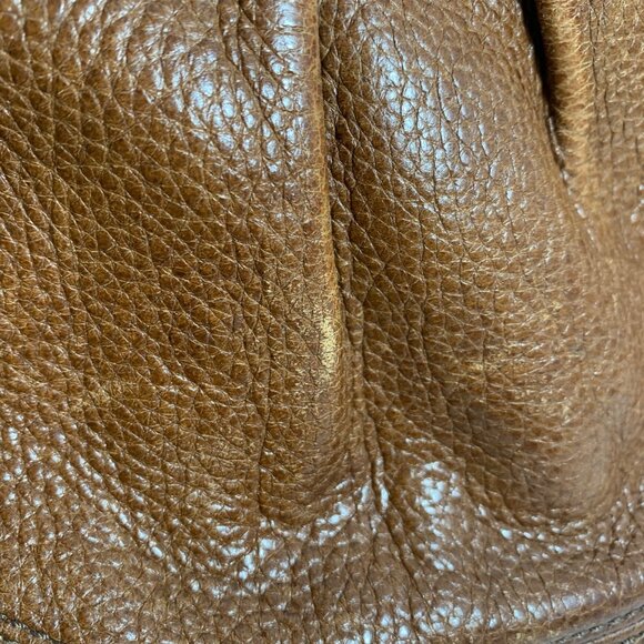 Coach 12917 Hamptons Brown Pleated Leather Hobo Shoulder Bag Zip Top Handbag - Picture 13 of 13